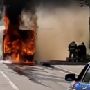 В Ростове сгорел пассажирский автобус: видео